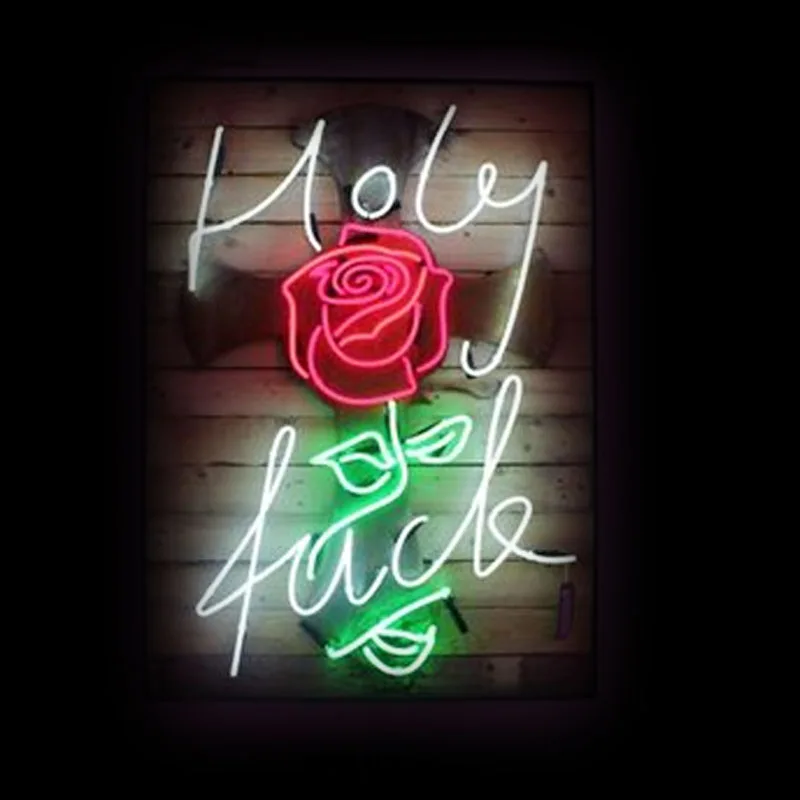 

Holy Neon Signs Rose Glass Neon Signs for Wall Decor Neon Light for Hote Room Decor Window Handcraft Iconic Adult Room Display