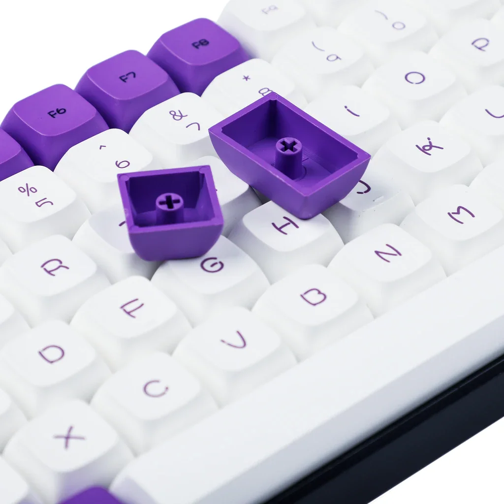 ZDA ม้า133สีม่วงสีขาว Dye Sub PBT Keycap สำหรับแป้นพิมพ์ MX 104 87 61 Melody 96 KBD75 ID80 GK64