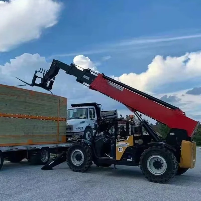 Telescopic Arm Wheeled Four-wheel Drive Reach Truck Car-mounted Fork Loading and Unloading for Outdoor Warehouse Stacking
