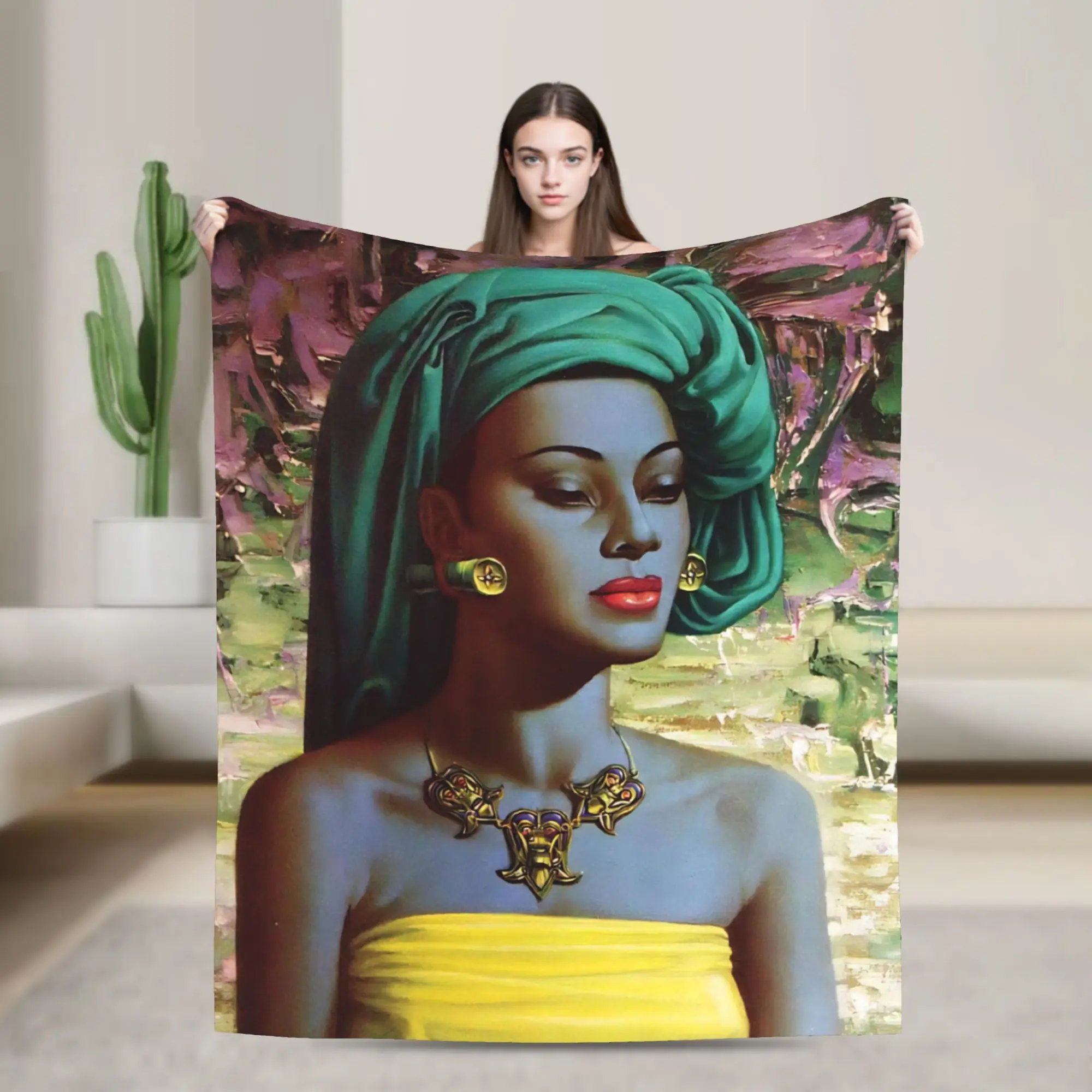 Miss Wong Vladimir Tretchikoff  Blankets Ultra-Soft Fleece Healing Gifts  Throw Blanket Rug Piece