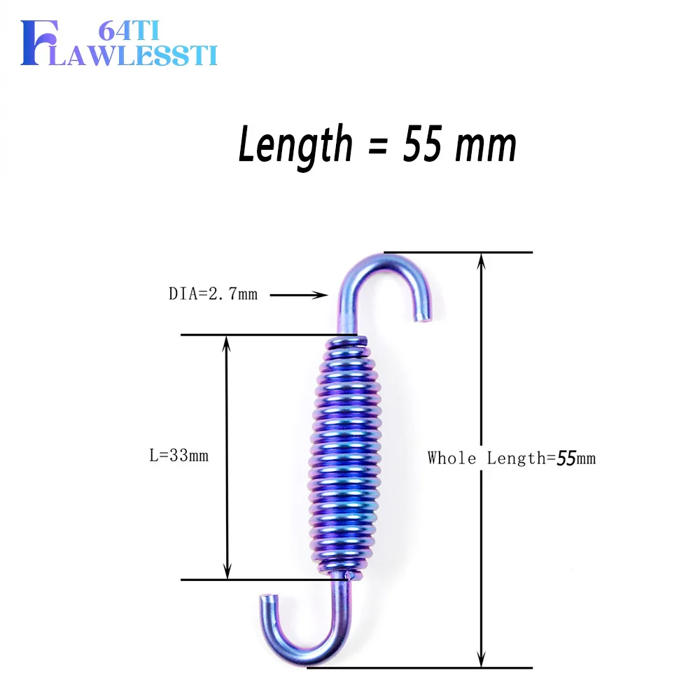 FLAWLESSTI 55 mm Gr5 Titanium Exhaust Pipe Spring For Xmax 300 TMAX 560 FORZA 350 X-ADV 750