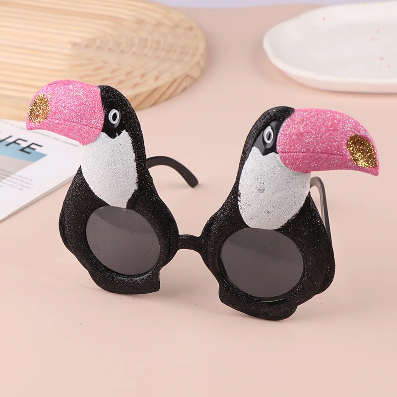 Lunettes de soleil pour fête tropicale hawaïenne, 1 pièce, Luau, piscine, plage, fournitures de décoration, dessin animé, lunettes amusantes, accessoires Photo