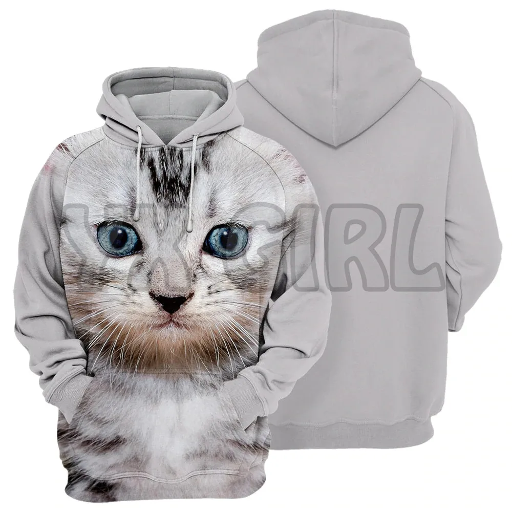 แมว Bengal 3D พิมพ์ Hoodies Unisex Pullovers ตลกสุนัข Hoodie สบายๆ Tracksuit