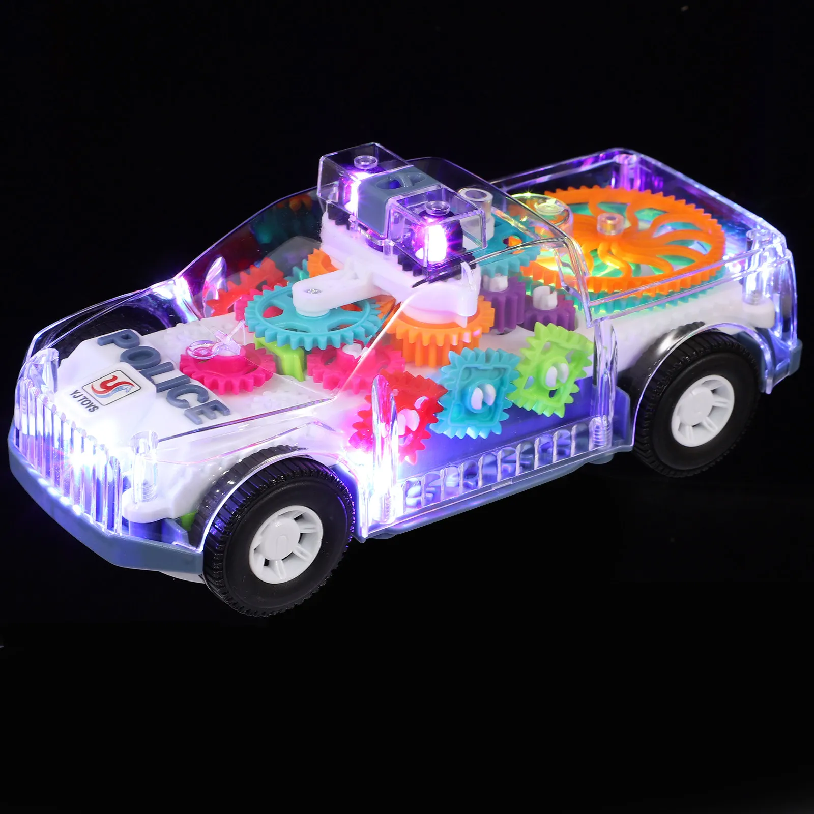 

Light Up Gear Car Moving Electric Music Mechanical Gear Car ABS Material Fun Parent Child Interaction Toy Cars