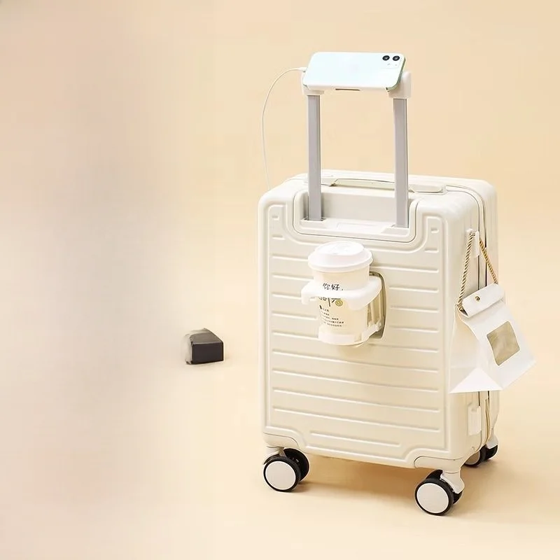 

Легкий дорожный чемодан для женщин, маленький, 20 дюймов, ручная кладь, модный, стильный, из ABS/PC материала, на молнии, с колесами