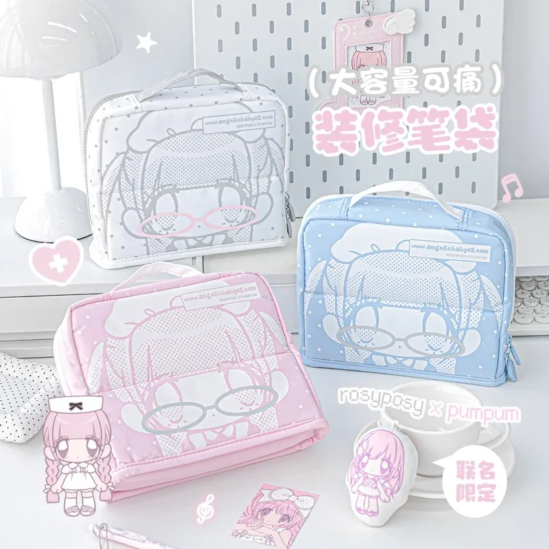 RosyPosy Cute Anime Pencil Case Large Capacity Foldable Transparent Pen Bag Multi Layer Stationery Organizer For Office School view 3