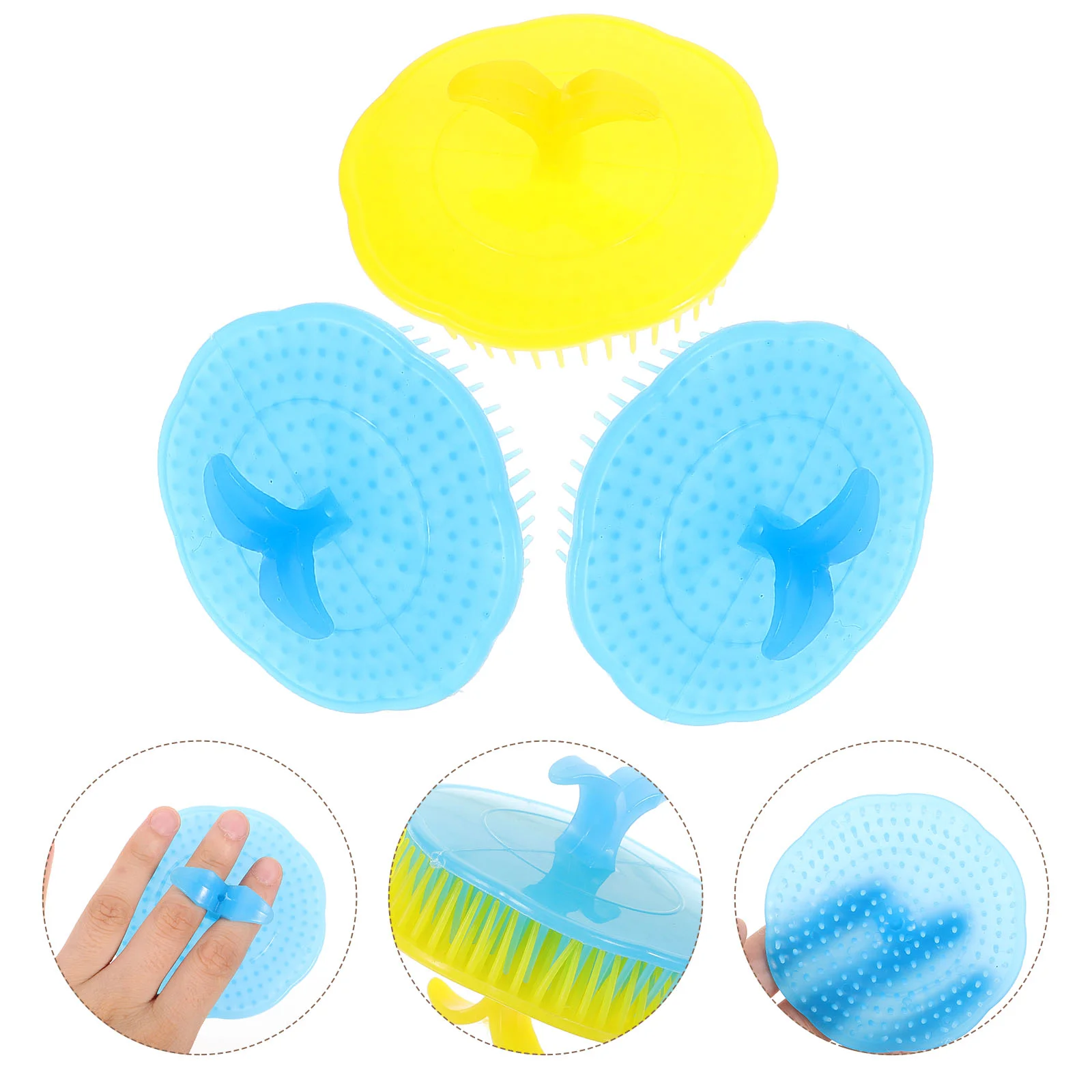 

3pcs Head Body Massager Shampoo Scalp Massage Hair Washing Combs Spa Slimming (Random Color) hair brush