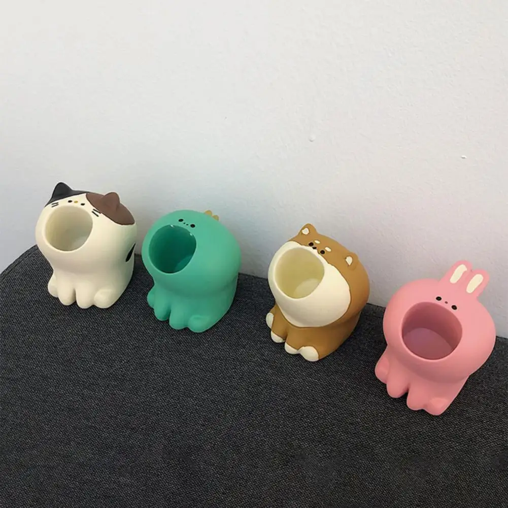 حامل قلم الكرتون القط أرنب ديناصور اليابانية الراتنج مكتب منظم ورقة كليب حالة ماكياج فرشاة منظم القرطاسية لوازم