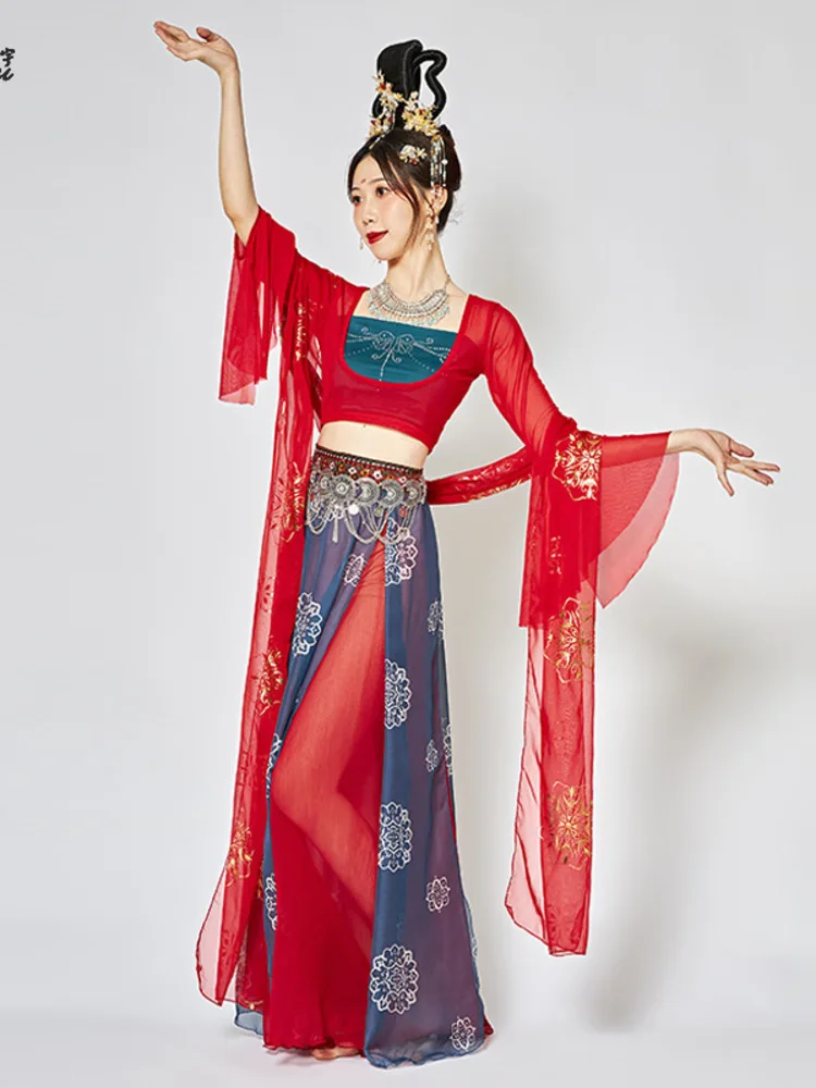 Flying Sky Hanfu Classical Dance Elegant Immortal Charm Exotic Stage Performance Costume Set Female