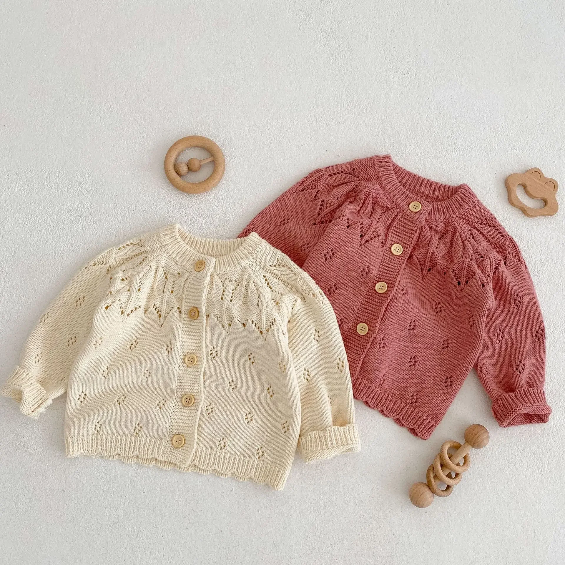 0-3T Newborn Kid Baby Girl Winter Clothes Knit Baby Sweater Cardigan Elegant Cute Sweet Warm Knitwear Coat Thick Top Outfit