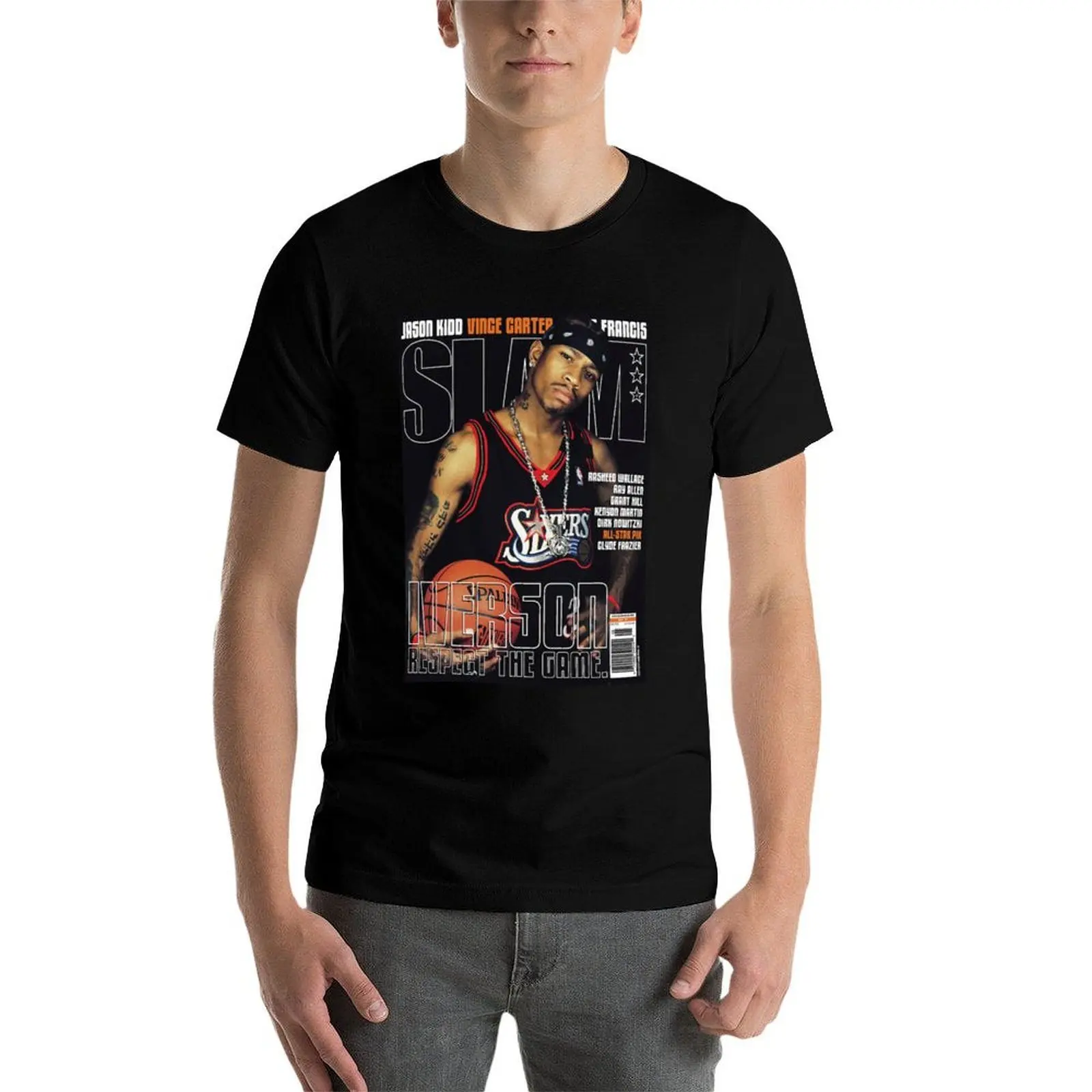 Slam Magazine Issue 42 Allen Iverson T-Shirt street wear T-shirts oversize anime plain black t shirts men view 4