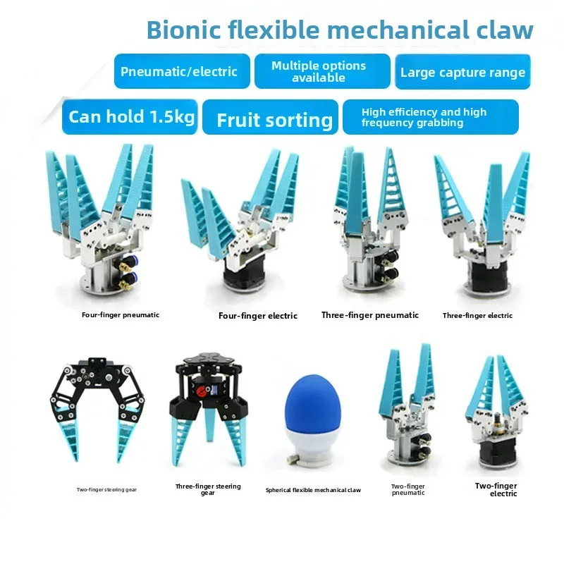 Big Load Adaptive Pneumatic/Electric/Servo Flexible Robot 0.6/1/1.5kg Claw Industrial Bionic Mechanical Finger Sorting Gripper