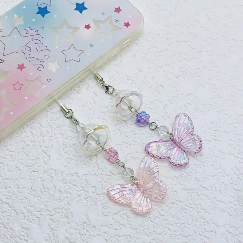 Cuteness Phone Pendant Fashionable Butterfly Wind Keychain Suitable for Adding a Touch of Color to Your Essential