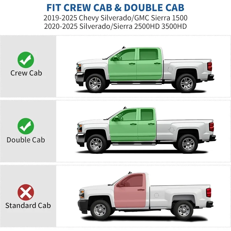 صندوق تخزين تحت المقعد مناسب مع 2019-2025 تشيفي سيلفرادو/جي إم سي سييرا 1500، 2020-2025 سيلفرادو/سييرا 2500HD 3500