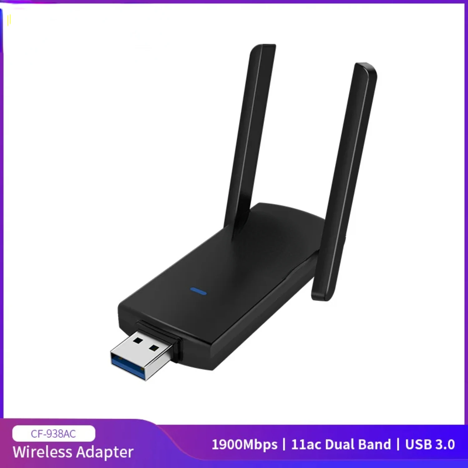 1900Mbps High Power USB3.0 Wireless Network Card RTL8814AU WiFi Adapter Long Range 2dBi Antenna Support Monitor  Kali Linux