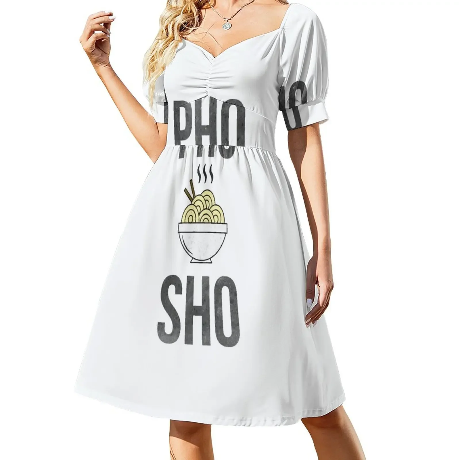 Pho Sho Funny Distressed Asian Noodles Sleeveless Dress luxury women's party dress evening prom Woman clothes