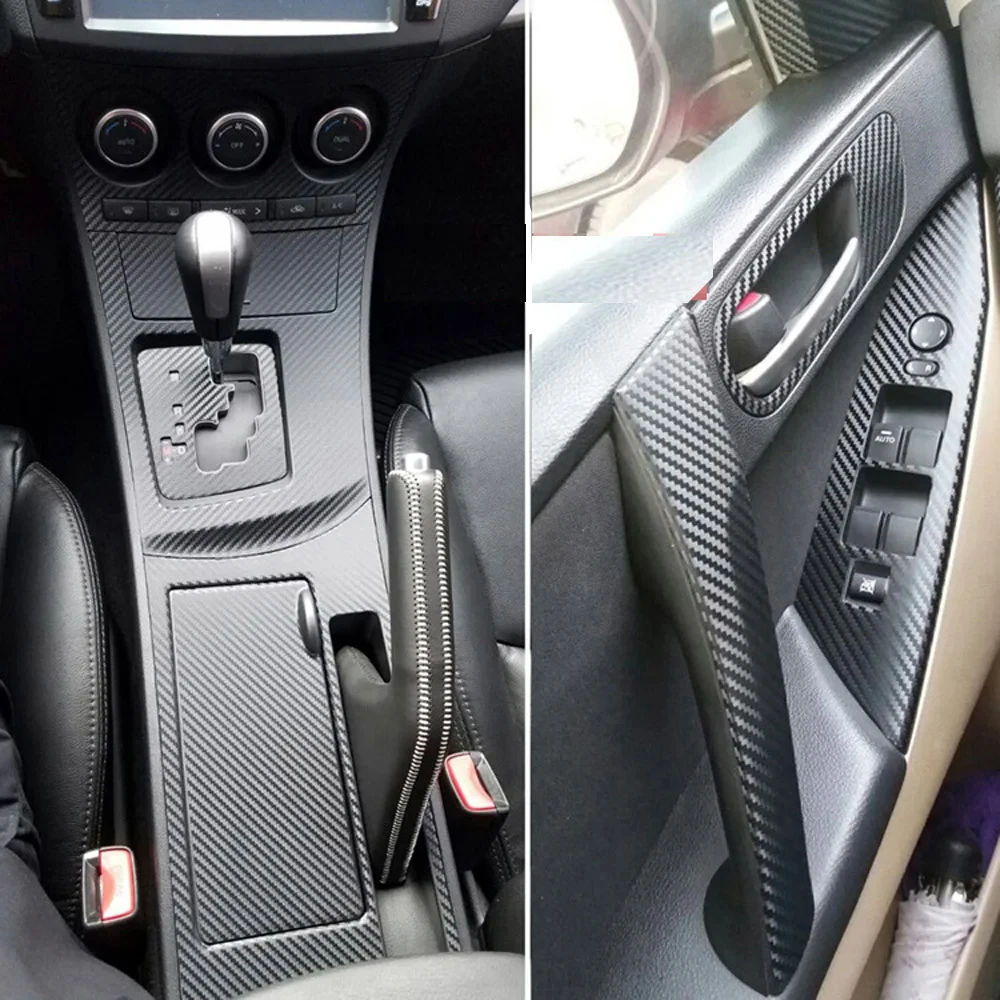 Für Mazda 3 2010-2015 Innenraum Mittelkonsole Türgriff Carbonfaser-Aufkleber Dekor Auto-Styling Zubehör – Detail 6