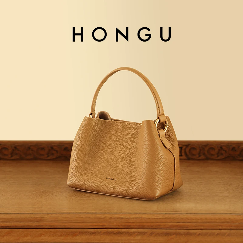 

HONGU Summer Women Sweet Bucket Bag 2025 Light Luxury Design Casual Bag Synthetic Leather Durable Exquisite Date Bag H5145840