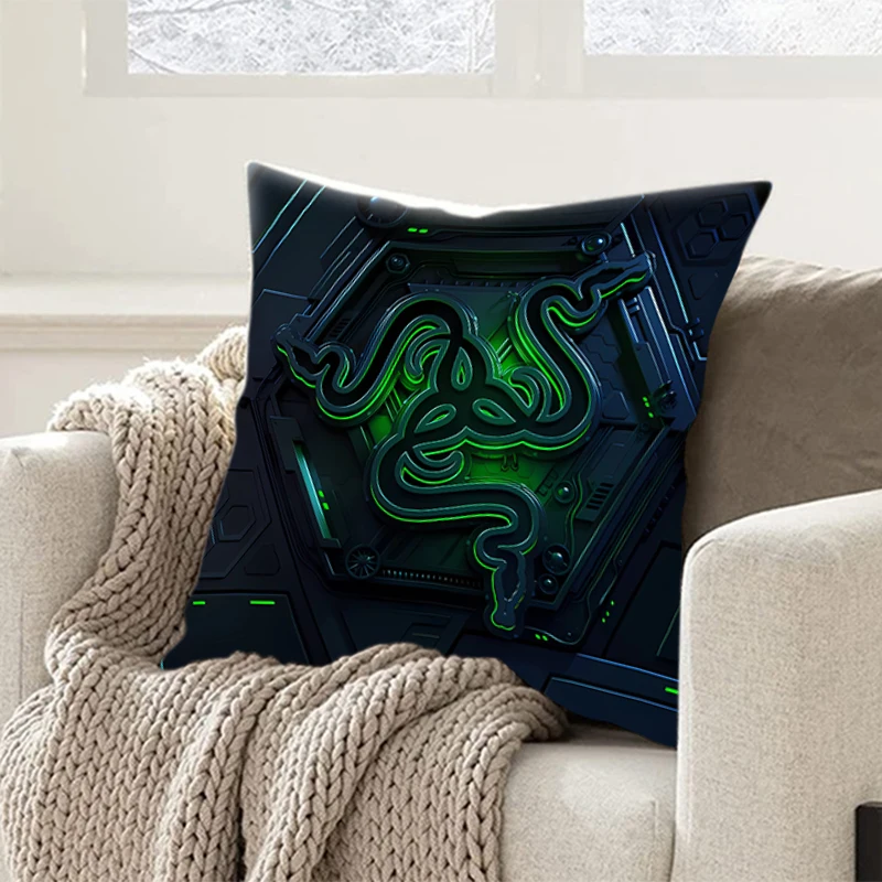 Pillowcase Throw Pillow Cushion Covers Home Living Room Sofa Couch Seat Razer Computer parts brand logo e-sports bolster Decor