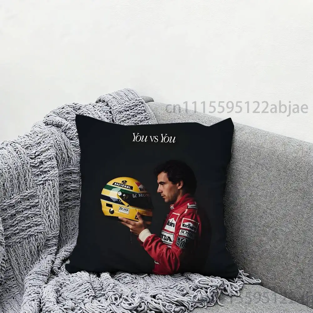 Racing Driver A-Ayrton S-Senna Throw Pillow Case Decoration Bed Custom Square Pillowcase Pad Cover