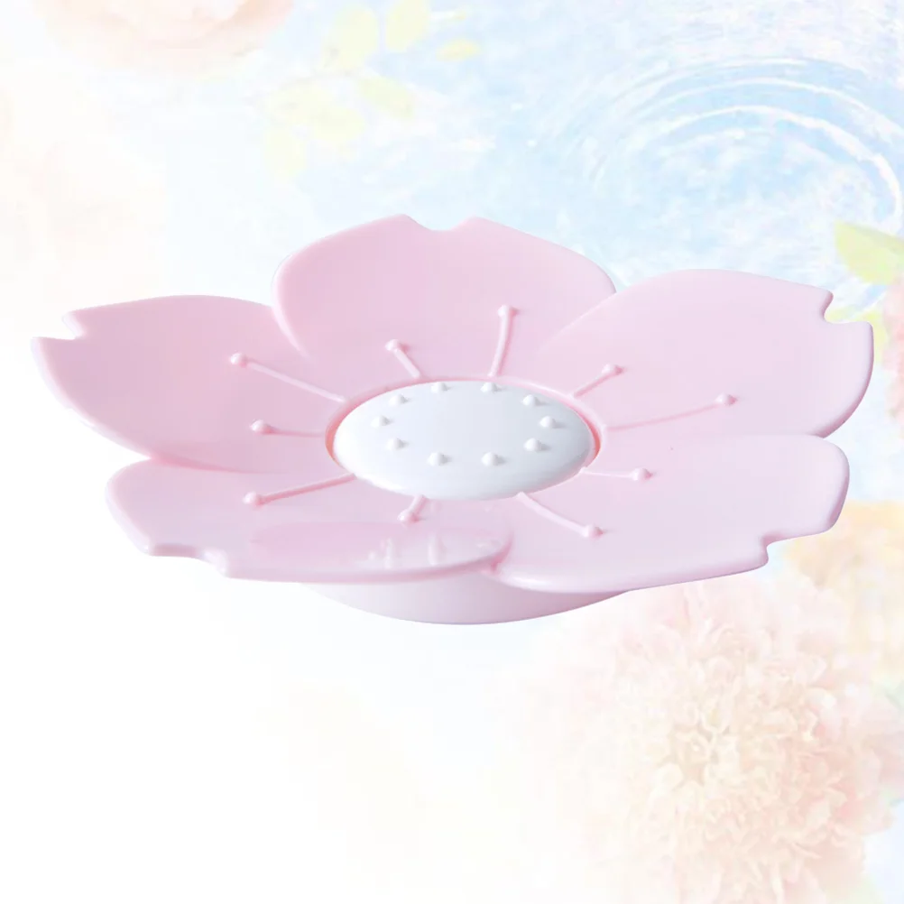 Creative Pink Draining Cherry Blossom Soap Dish Soap Box Plate Flower Cherry Blossom Soap Plastic Box Holder