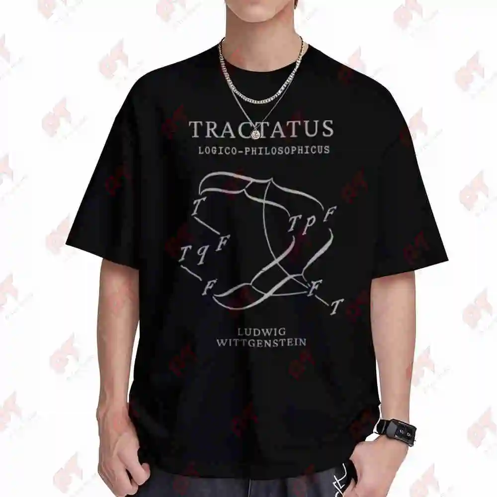T-shirt à manches courtes Wittgenstein Tractatus Logico Philosophicus Philosophie Analytique Table des Vérités 100% Coton