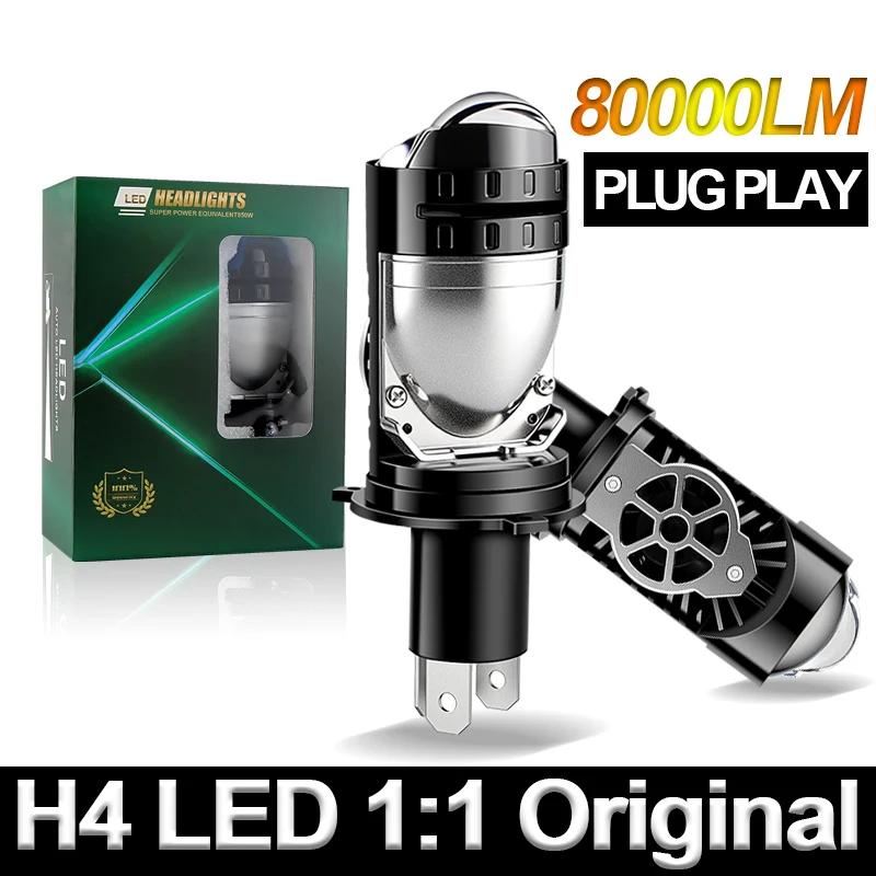 

Dualvision Projector H4 Lens LED Car Headlight Bulbs 80000LM 100W CANBUS Turbo Auto Bulb H4 High Low Light Fog lamp bulb12V 24V