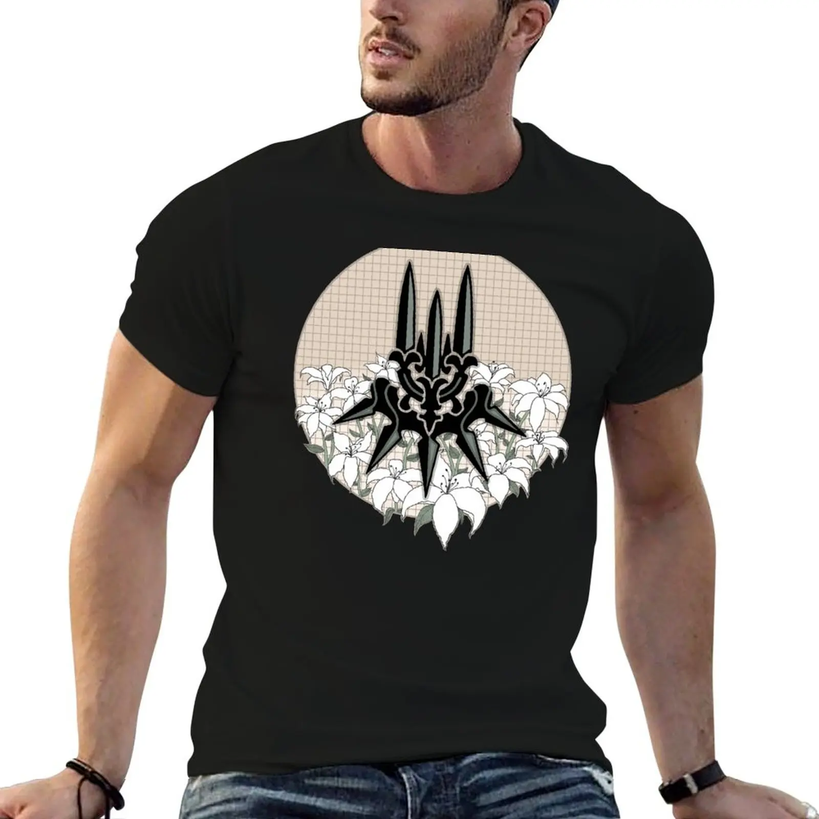 Yorha with Lunar Tears T-Shirt Big Size Short Sleeve Casual Top