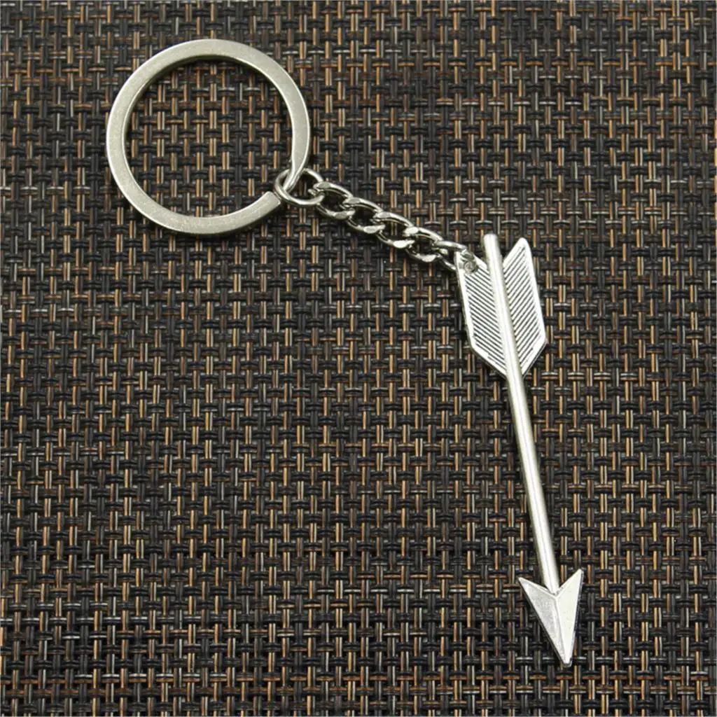 Fashion Keychain 64x11mm Arrow Bronze Silver Color Pendants DIY Men Jewelry Car Key Chain Ring Holder Souvenir For Gift