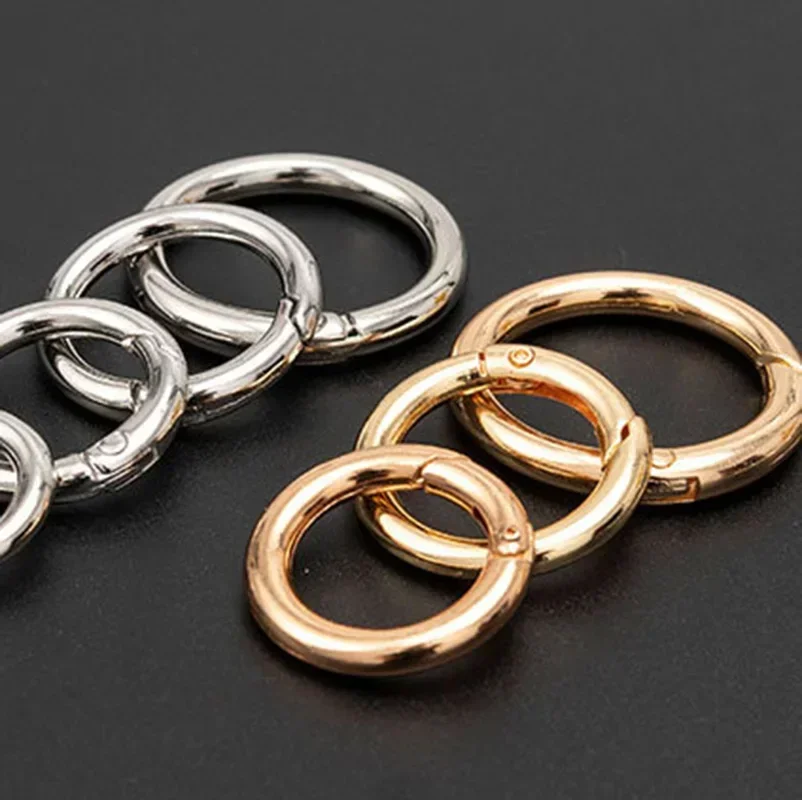 10/50pcs โลหะ O แหวนฤดูใบไม้ผลิ Clasps สําหรับ DIY เครื่องประดับเปิดรอบ Carabiner พวงกุญแจกระเป๋าคลิปตะขอสุนัขหัวเข็มขัด CONNECTOR