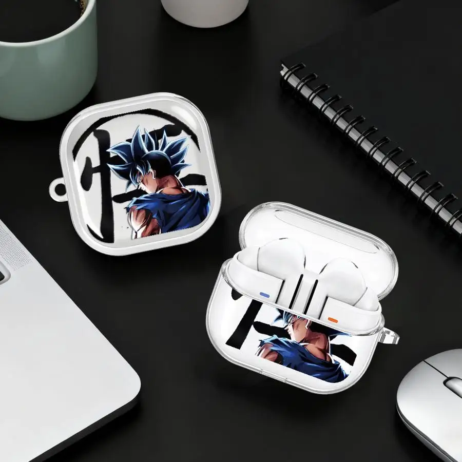 Clear Earphone Cases Cover With Hook Case For Samsung Galaxy Buds 3Pro 2Pro 3 FE Live 2 4 Pro 4Pro D-ragonS B-allS Anime