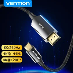 Vention USB C HDMI kablosu 8K tip c HDMI Thunderbolt 3 adaptör için MacBook Samsung Galaxy S10/S9 Huawei onur tipi c HDMI