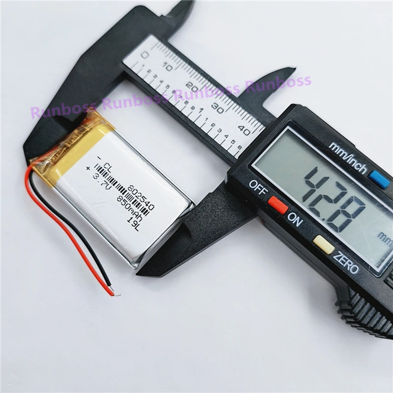 1-4PCS 3.7V 850mAh 802540 3 Wires Thermistor Polymer Lithium Battery For PDA Bluetooth Phone Digital Camera Driving Recorder