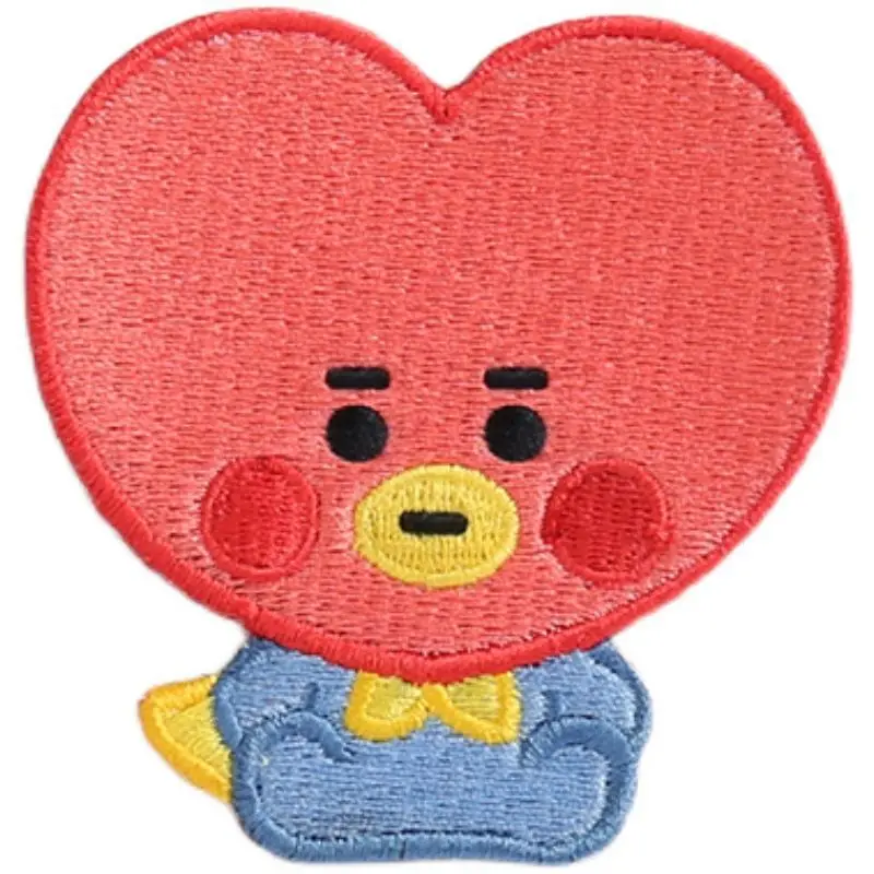 Kawaii 1pc Anime Bt21 Embroidered Fabric Badge Brooch Cute RJ KOYA CHIMMY DIY Bag Hat Clothes Backpack Decorative Pin Gifts Toys