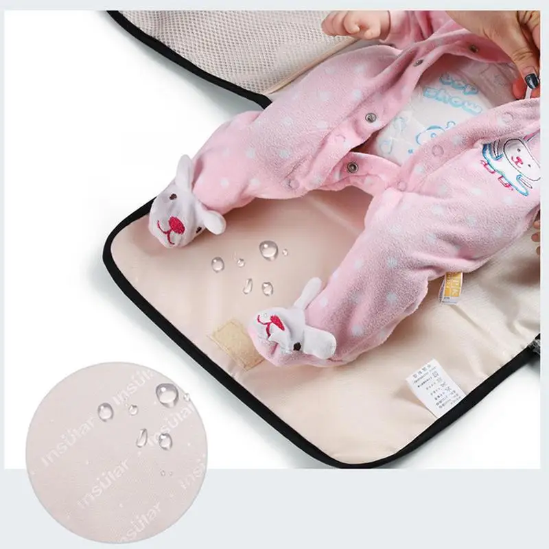 Diaper Changer Travel Bag Waterproof Folding Diaper Organizer Bag Lightweight Changing Mat For Parks Shopping Malls Restaurants