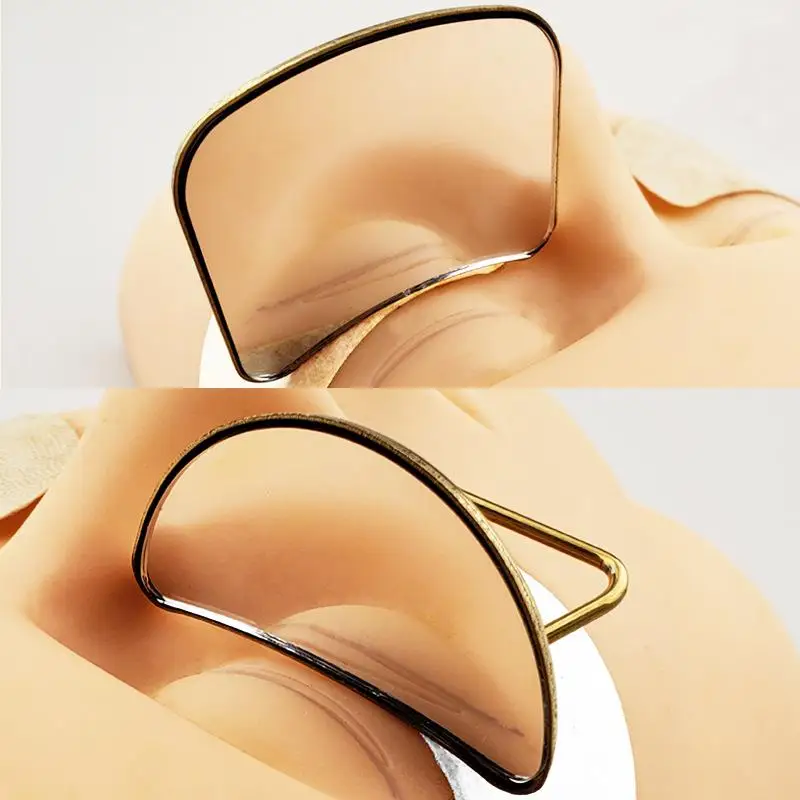 NEW Eyelash Extension Moon Mirror Stainless Steel Handle Lash Inspection Tool for Checking Bond & Placement False Lash Grafting