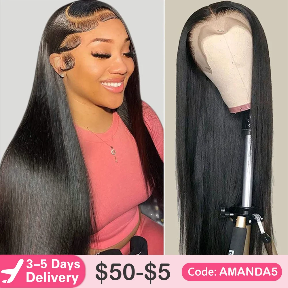 HD Lace Frontal Wig 28 30 inch Straight Human Hair Wigs 220% 13x4/6 Transparent Lace Front Wigs 5x5 Human Hair Lace Closure Wigs