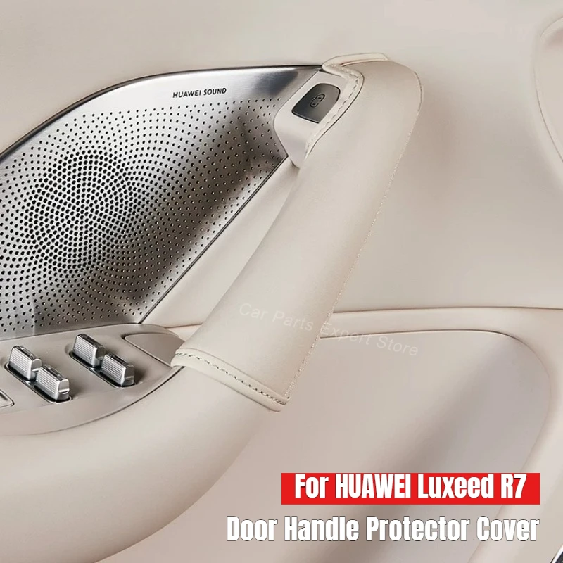 For HUAWEI Luxeed R7 Car Door Side Handle Protective Cover Leather Anti-Scratch Door Pull Trim Guard Pad Cushion Decor Interior