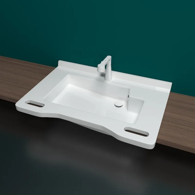 

Washbasin integrated cabinet with handrails Washbasin mirror cabinet Nursing home renovation Elderly bathroom