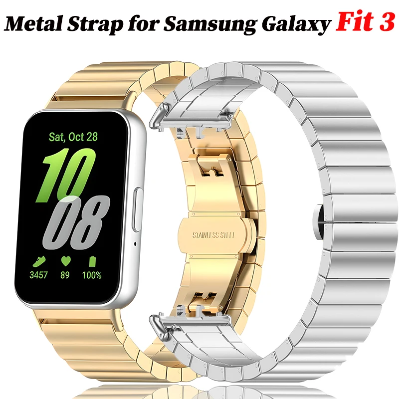Metallarmband für Samsung Galaxy Fit 3, austauschbares Edelstahl-Armband für Samsung Galaxy Fit 3 Smart-Armband-Zubehör