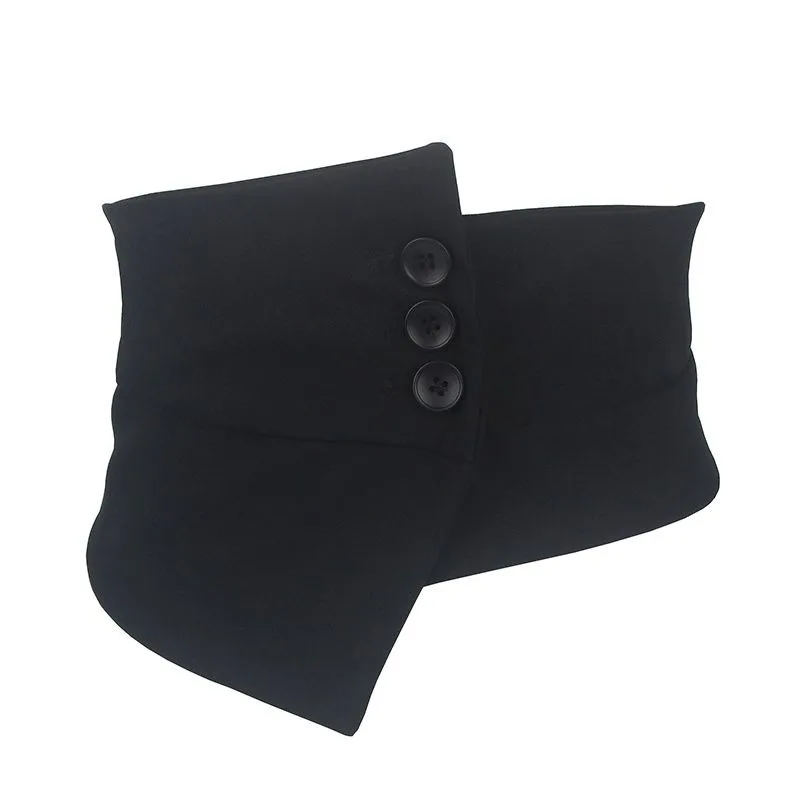 Sigillo in vita skinny nero per camicia esterna da donna Decorazione Abito elastico retrò versatile Cintura larga a vita alta