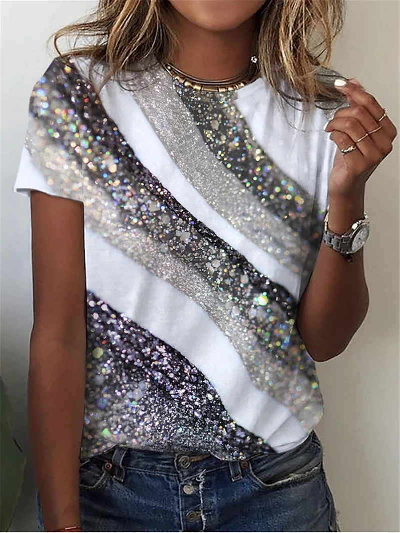 New Women's T-Shirt 3D Print Vintage Texture Pattern Caual O-Neck Short Sleeve Tops Fashion Street Hip Hop Wear Female Kids Tees