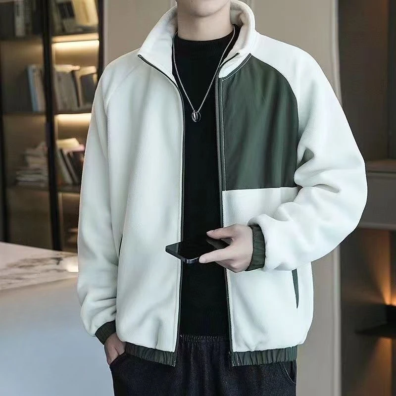 

Luxury Men's Sherpa Fleece Cardigan Premium Knit Collar Hooded Jacket Unisex Winter Streetwear