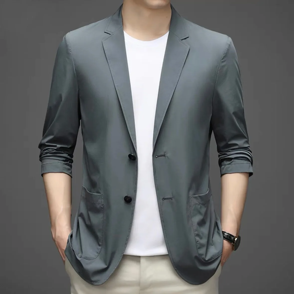 SS6327-Men\'s autumn new loose small suit Korean version of the trend of British style leisure west jacket