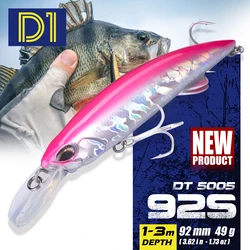 D1 Minnow-señuelo de pesca de hundimiento pesado, 92mm49g, 110mm, 60g, pesca de arrastre, trucha, Delfín, cebo duro isca Artificial