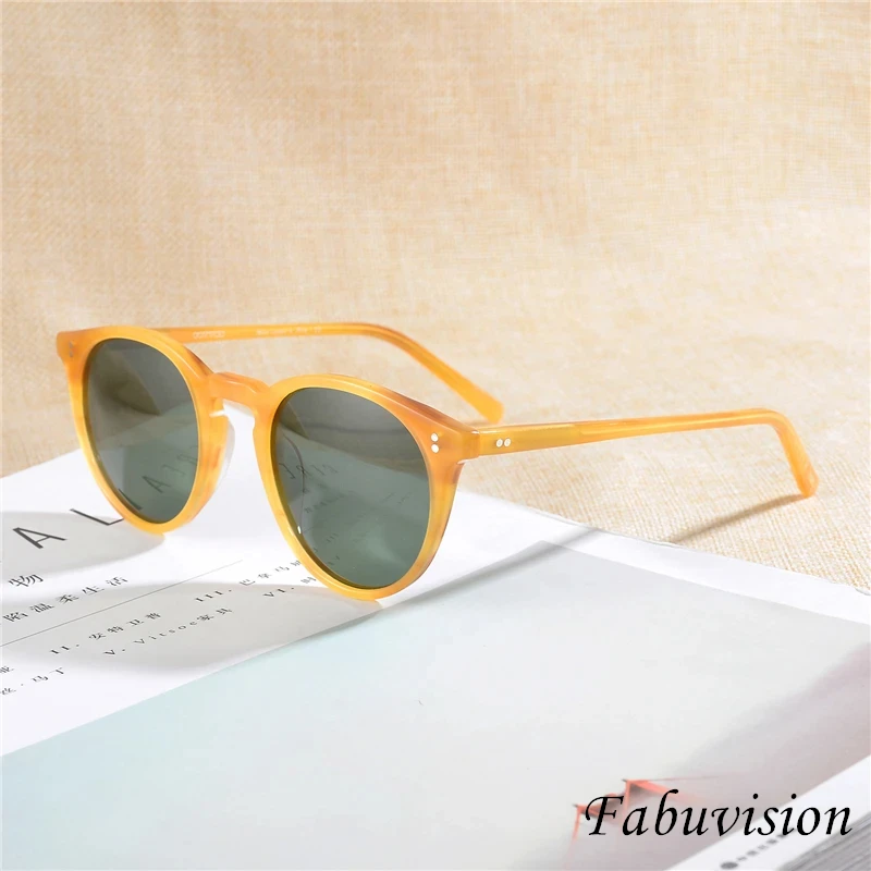 O'malley OV5183 Women Sunglasses Men Polarized Round Circular Style Retro Vingtage Acetate Female Male Sunglasses Shades