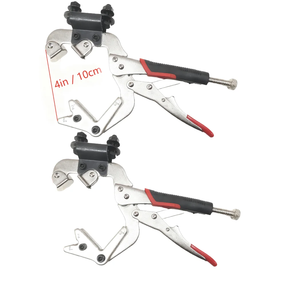 10Inch 2-PACK Locking Welding Clamp with Swivel V Type Pads And Installing Support Clips, Mount Tools, Woodworking