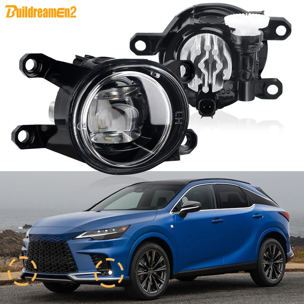 2 X Car Canbus LED Fog Light Assembly Daylight 30W 8000LM For Lexus RX RX450h RX350 RX350h RX500h 2023 2024 2025 2026