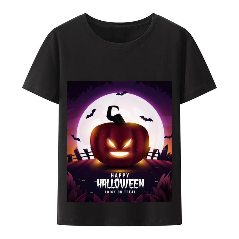 happy Halloween trick or treat  graphic  man women t-shirts modal o-neck breathable tee 4XL