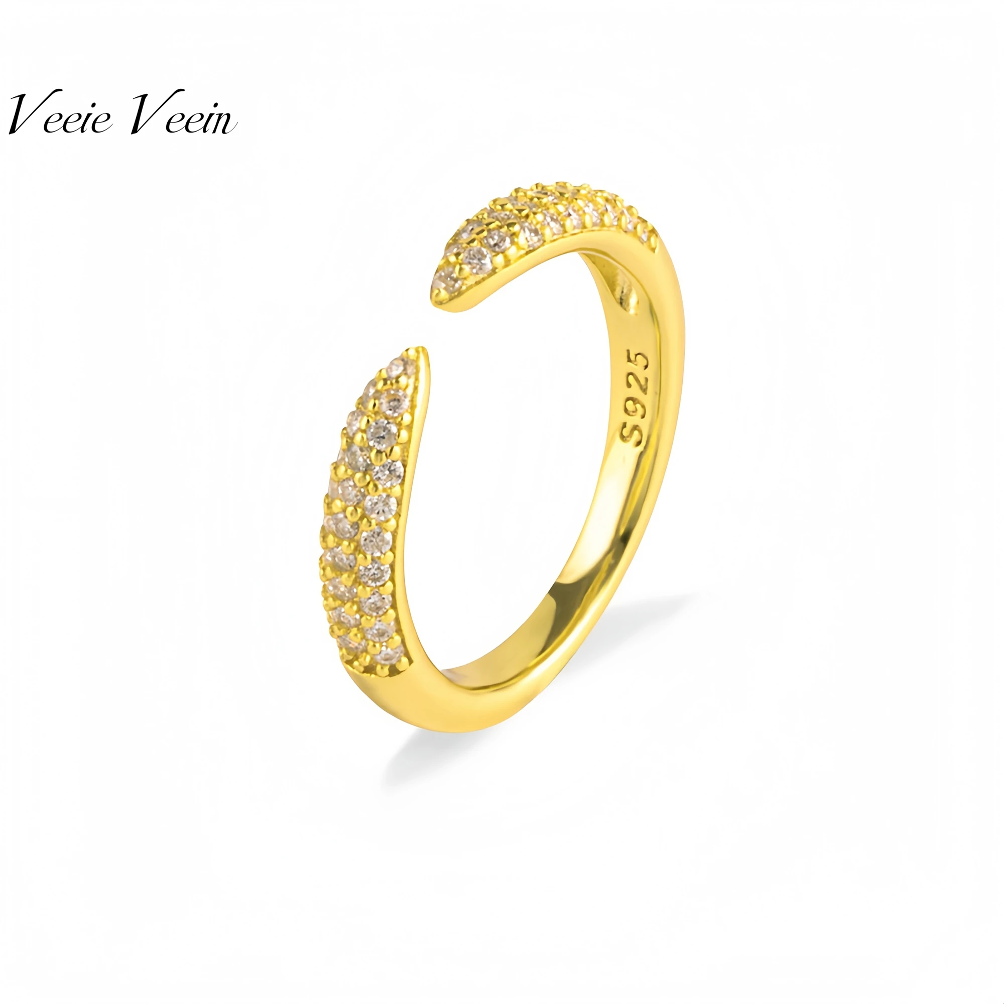 

Veeie Veein Элитный бренд кольцо с муассанитом GRA сертификат S925 открывающаяся форма обручальное модное женское кольцо ювелирные изделия